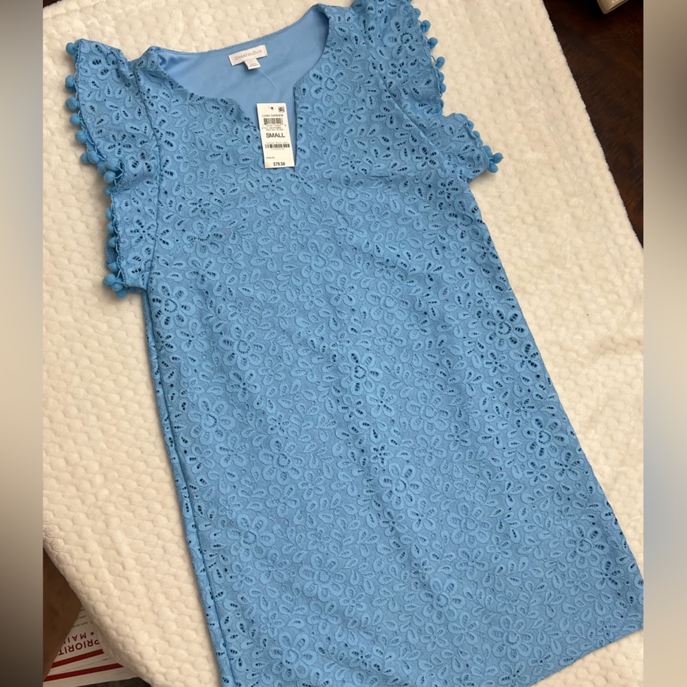 Baby Blue Women’s Charter Club Lace Overlay Dress